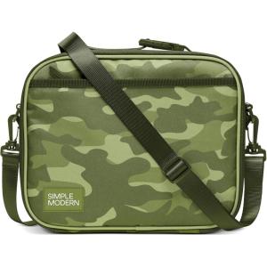 imageSimple Modern Hadley with Shoulder Strap  Lunch Box for Kids Teens and Adults  Insulated Bag for Girls Boys Women Men  Meal Containers with Exterior and Interior Pockets  Midnight BlackPattern Green Camo