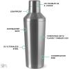 imageSimple Modern Cocktail Shaker Set with Jigger Lid  Stainless Steel Boston Shaker Insulated Martini Mixer for Mocktails  Gifts for Men Women Him Her  Classic Collection  20oz  Metallic CopperSimple Stainless