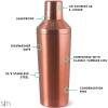imageSimple Modern Cocktail Shaker Set with Jigger Lid  Stainless Steel Boston Shaker Insulated Martini Mixer for Mocktails  Gifts for Men Women Him Her  Classic Collection  20oz  Metallic CopperMetallic Copper