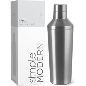 imageSimple Modern Cocktail Shaker Set with Jigger Lid  Stainless Steel Boston Shaker Insulated Martini Mixer for Mocktails  Gifts for Men Women Him Her  Classic Collection  20oz  Metallic CopperSimple Stainless