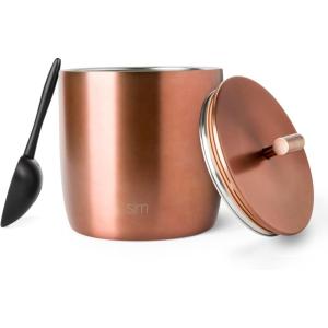 imageSimple Modern Vacuum Insulated Ice Bucket with Lid and Scoop  For Cocktail Champagne Wine Beer ampamp Hosting  Stainless Steel 100oz Capacity for Large Parties  Rocks Collection  Simple StainlessMetallic Copper