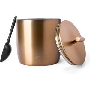 imageSimple Modern Vacuum Insulated Ice Bucket with Lid and Scoop  For Cocktail Champagne Wine Beer ampamp Hosting  Stainless Steel 100oz Capacity for Large Parties  Rocks Collection  Simple StainlessMetallic Gold