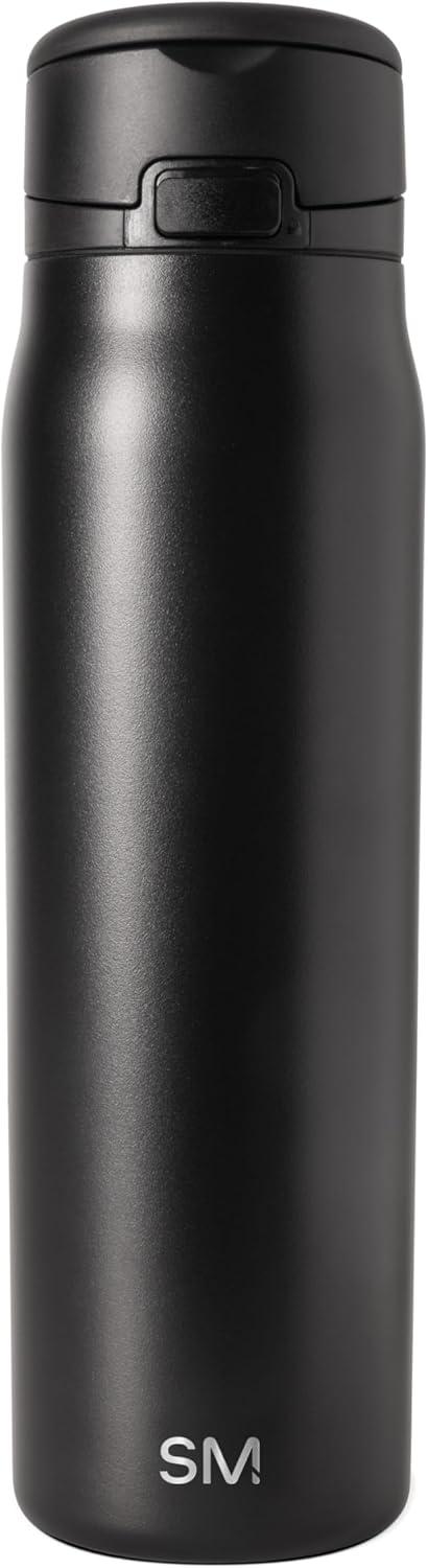 imageSimple Modern Mesa Loop Water Bottle with Straw  24oz Cup Holder Friendly Insulated Stainless Steel Bottles for Travel Sports and School  Neptune Midnight Black