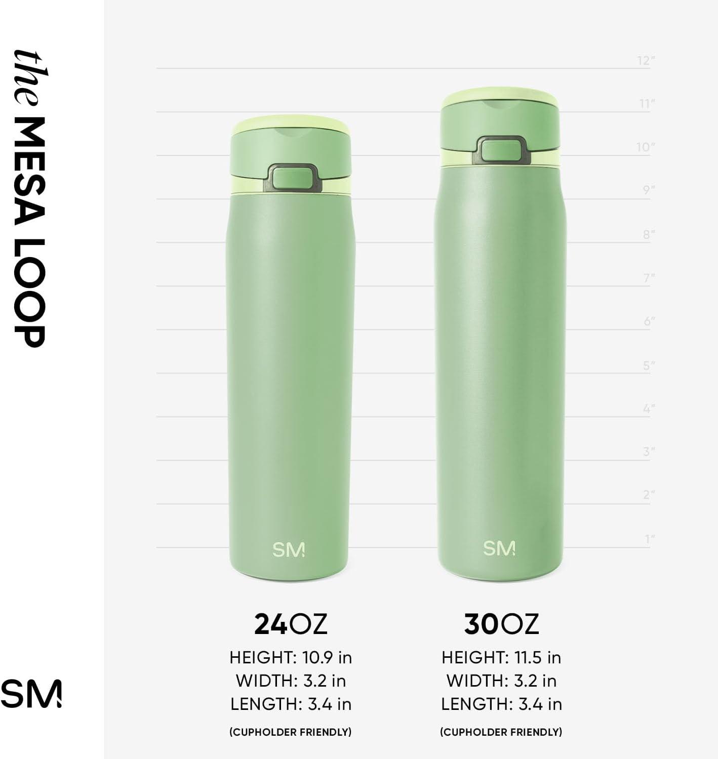 imageSimple Modern Mesa Loop Water Bottle with Straw  24oz Cup Holder Friendly Insulated Stainless Steel Bottles for Travel Sports and School  NeptuneAvocado