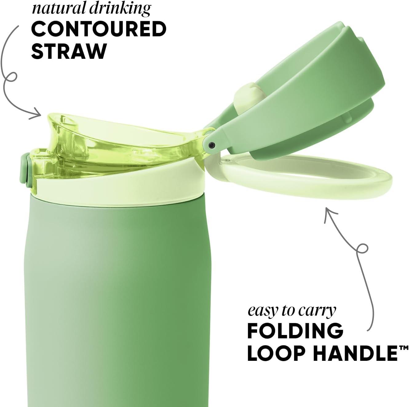 imageSimple Modern Mesa Loop Water Bottle with Straw  24oz Cup Holder Friendly Insulated Stainless Steel Bottles for Travel Sports and School  NeptuneAvocado