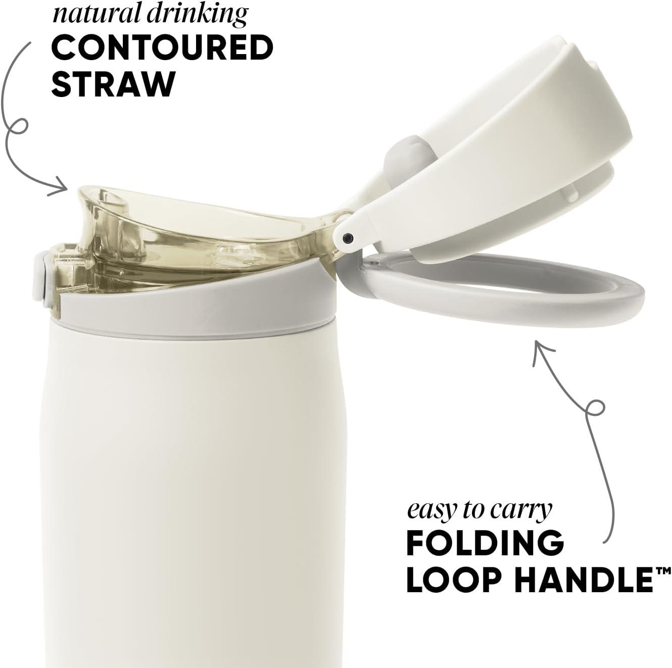 imageSimple Modern Mesa Loop Water Bottle with Straw  24oz Cup Holder Friendly Insulated Stainless Steel Bottles for Travel Sports and School  NeptuneCashew