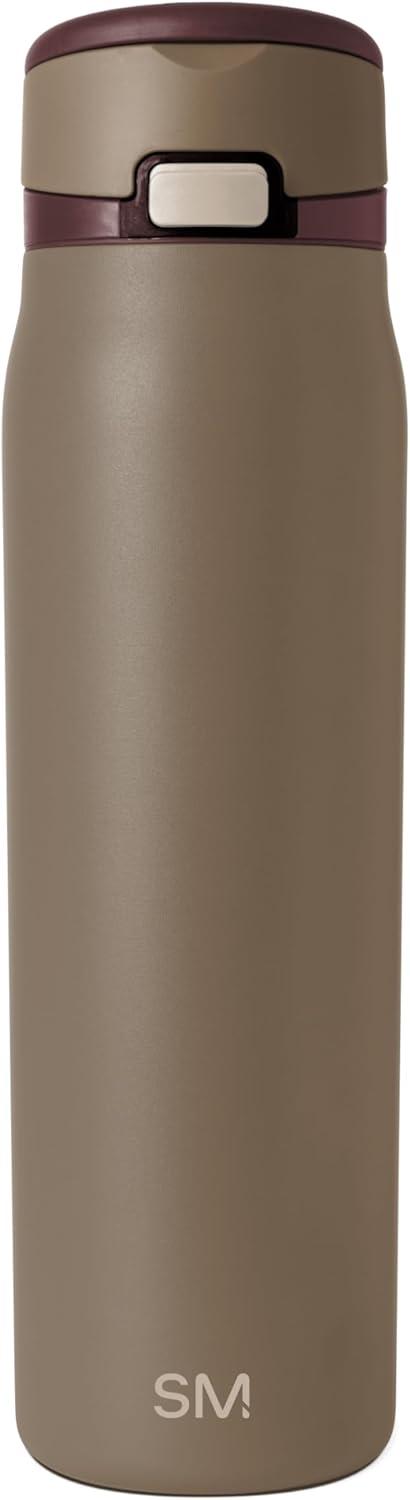 imageSimple Modern Mesa Loop Water Bottle with Straw  24oz Cup Holder Friendly Insulated Stainless Steel Bottles for Travel Sports and School  NeptuneHazelnut
