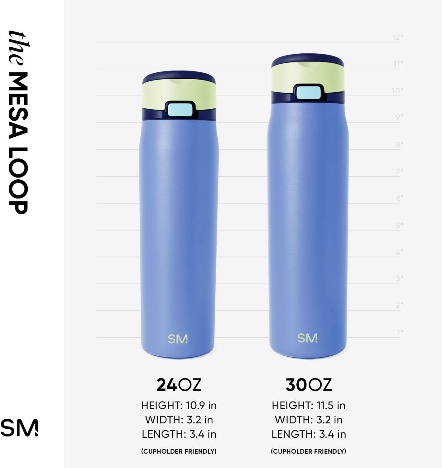 imageSimple Modern Mesa Loop Water Bottle with Straw  24oz Cup Holder Friendly Insulated Stainless Steel Bottles for Travel Sports and School  NeptuneNeptune