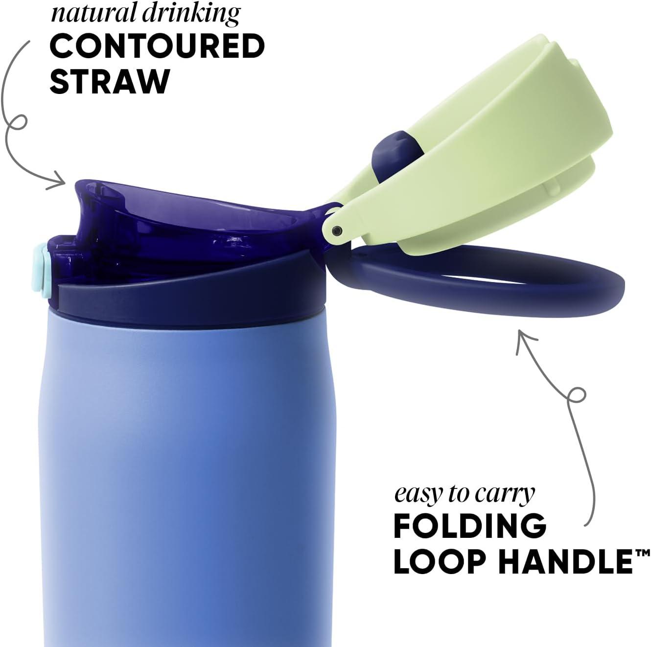 imageSimple Modern Mesa Loop Water Bottle with Straw  24oz Cup Holder Friendly Insulated Stainless Steel Bottles for Travel Sports and School  NeptuneNeptune