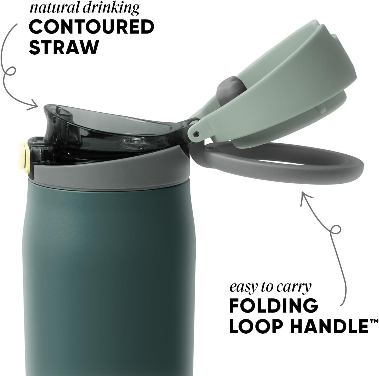 imageSimple Modern Mesa Loop Water Bottle with Straw  24oz Cup Holder Friendly Insulated Stainless Steel Bottles for Travel Sports and School  NeptuneSteel Harbor