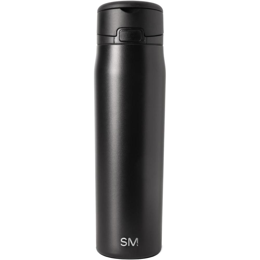 imageSimple Modern Mesa Loop Water Bottle with Straw  24oz Cup Holder Friendly Insulated Stainless Steel Bottles for Travel Sports and School  Neptune Midnight Black