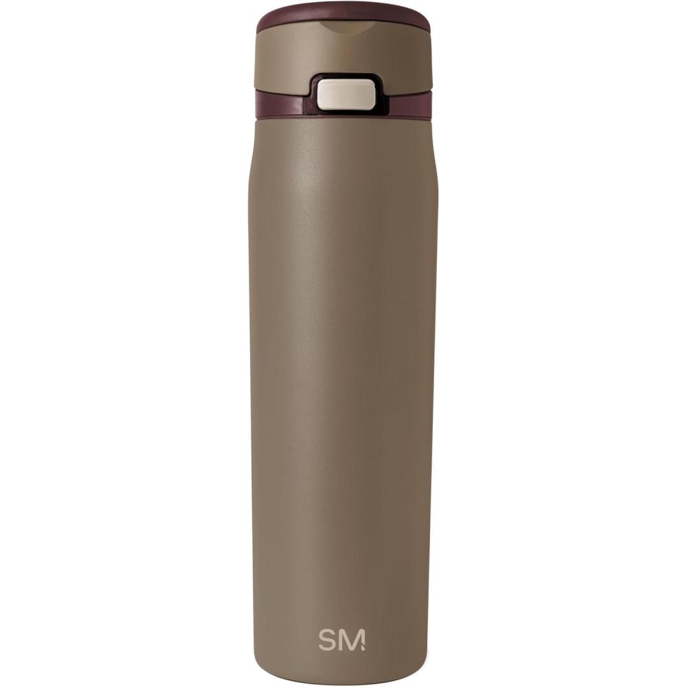 imageSimple Modern Mesa Loop Water Bottle with Straw  24oz Cup Holder Friendly Insulated Stainless Steel Bottles for Travel Sports and School  NeptuneHazelnut