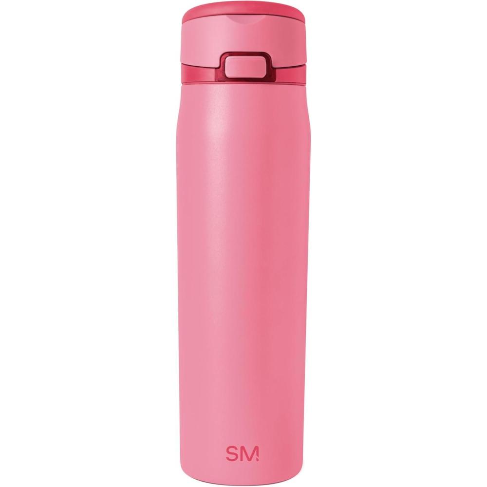 imageSimple Modern Mesa Loop Water Bottle with Straw  24oz Cup Holder Friendly Insulated Stainless Steel Bottles for Travel Sports and School  NeptuneVelvet Pink