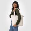 imageSimple Modern Quilted Tote Bag for Women  Medium Size wCompartments ampamp Laptop Sleeve  Adjustable Strap  Zipper TopAlmond Birch