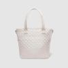 imageSimple Modern Quilted Tote Bag for Women  Medium Size wCompartments ampamp Laptop Sleeve  Adjustable Strap  Zipper TopAlmond Birch