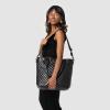 imageSimple Modern Quilted Tote Bag for Women  Medium Size wCompartments ampamp Laptop Sleeve  Adjustable Strap  Zipper TopBlack Lacquer