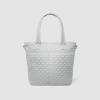 imageSimple Modern Quilted Tote Bag for Women  Medium Size wCompartments ampamp Laptop Sleeve  Adjustable Strap  Zipper TopIce Gray