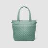 imageSimple Modern Quilted Tote Bag for Women  Medium Size wCompartments ampamp Laptop Sleeve  Adjustable Strap  Zipper TopLaguna