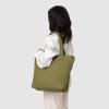 imageSimple Modern Quilted Tote Bag for Women  Medium Size wCompartments ampamp Laptop Sleeve  Adjustable Strap  Zipper TopOlive