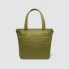 imageSimple Modern Quilted Tote Bag for Women  Medium Size wCompartments ampamp Laptop Sleeve  Adjustable Strap  Zipper TopOlive