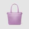 imageSimple Modern Quilted Tote Bag for Women  Medium Size wCompartments ampamp Laptop Sleeve  Adjustable Strap  Zipper TopPurple Breeze