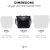 imageSimple Modern Vegan Leather Tote Bag for WomenBlack