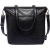 imageSimple Modern Vegan Leather Tote Bag for WomenBlack