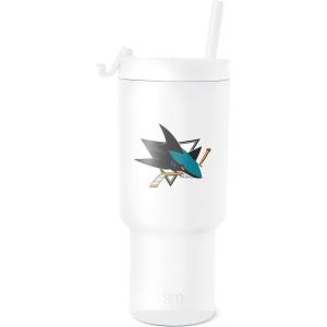 imageSimple Modern Officially Licensed NHL San Jose Sharks 30 oz Tumbler with Flip Lid and Straws  Hockey Insulated Cup Stainless Steel  Gifts for Men Women  Trek Collection  San Jose SharksSan Jose Sharks
