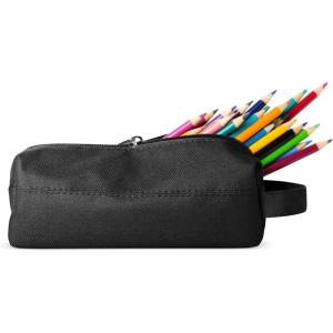 imageSimple Modern Pencil Case Pouch Box for School  Kids Durable Bag Organizer for Office Makeup and Travel Supplies Polyester Zip Pouch  Hudson Collection  Fox and the Flower Midnight Black