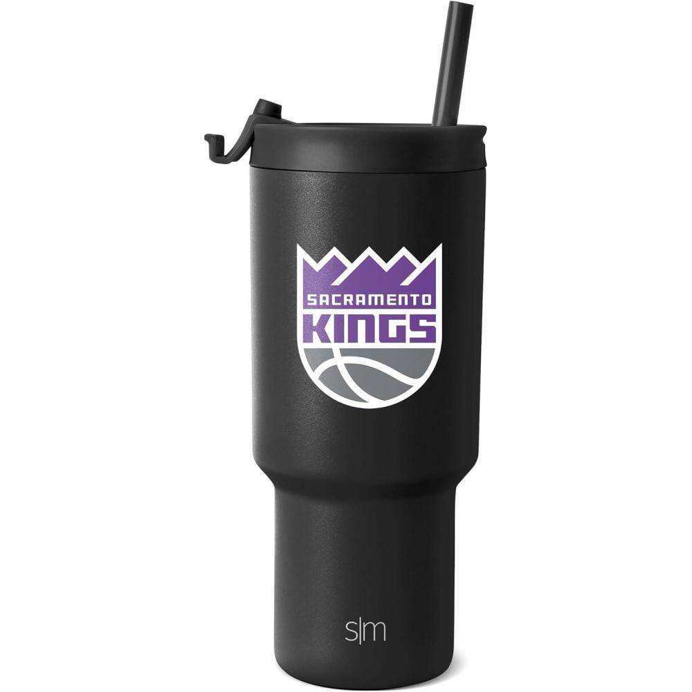 imageSimple Modern Officially Licensed NBA 30oz Tumbler with Flip Lid and Straws  Insulated Stainless Steel Cup  Trek CollectionSacramento Kings