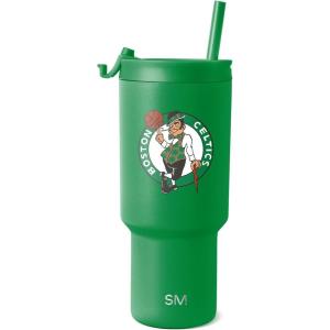 imageSimple Modern Officially Licensed NBA 30oz Tumbler with Flip Lid and Straws  Insulated Stainless Steel Cup  Trek CollectionBoston Celtics