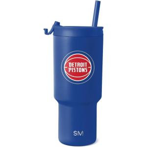 imageSimple Modern Officially Licensed NBA 30oz Tumbler with Flip Lid and Straws  Insulated Stainless Steel Cup  Trek CollectionDetroit Pistons