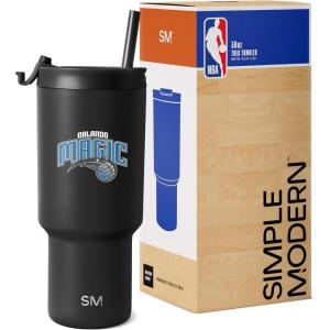 imageSimple Modern Officially Licensed NBA 30oz Tumbler with Flip Lid and Straws  Insulated Stainless Steel Cup  Trek CollectionOrlando Magic