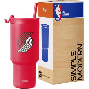 imageSimple Modern Officially Licensed NBA 30oz Tumbler with Flip Lid and Straws  Insulated Stainless Steel Cup  Trek CollectionPortland Trail Blazers