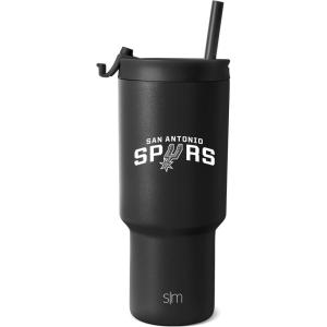 imageSimple Modern Officially Licensed NBA 30oz Tumbler with Flip Lid and Straws  Insulated Stainless Steel Cup  Trek CollectionSan Antonio Spurs