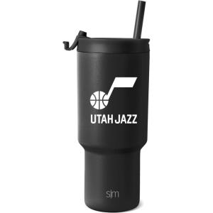 imageSimple Modern Officially Licensed NBA 30oz Tumbler with Flip Lid and Straws  Insulated Stainless Steel Cup  Trek CollectionUtah Jazz