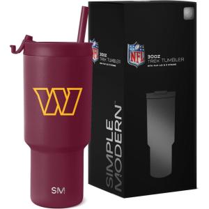 imageSimple Modern Officially Licensed NFL Detroit Lions 30 oz Tumbler with Flip Lid and Straws  Insulated Cup Stainless Steel  Gifts for Men Women  Trek Collection  Detroit LionsWashington Commanders