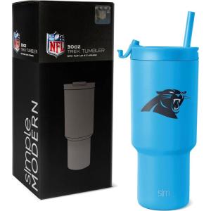 imageSimple Modern Officially Licensed NFL Detroit Lions 30 oz Tumbler with Flip Lid and Straws  Insulated Cup Stainless Steel  Gifts for Men Women  Trek Collection  Detroit LionsCarolina Panthers