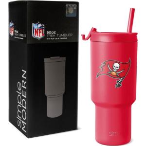imageSimple Modern Officially Licensed NFL Detroit Lions 30 oz Tumbler with Flip Lid and Straws  Insulated Cup Stainless Steel  Gifts for Men Women  Trek Collection  Detroit LionsTampa Bay Buccaneers