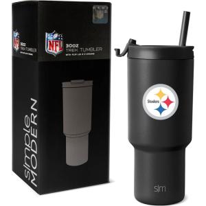 imageSimple Modern Officially Licensed NFL Detroit Lions 30 oz Tumbler with Flip Lid and Straws  Insulated Cup Stainless Steel  Gifts for Men Women  Trek Collection  Detroit LionsPittsburgh Steelers