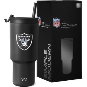 imageSimple Modern Officially Licensed NFL Detroit Lions 30 oz Tumbler with Flip Lid and Straws  Insulated Cup Stainless Steel  Gifts for Men Women  Trek Collection  Detroit LionsOakland Raiders