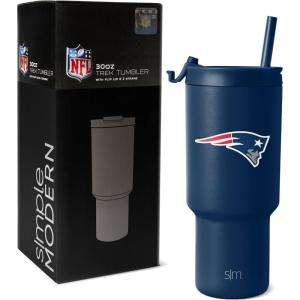 imageSimple Modern Officially Licensed NFL Detroit Lions 30 oz Tumbler with Flip Lid and Straws  Insulated Cup Stainless Steel  Gifts for Men Women  Trek Collection  Detroit LionsNew England Patriots