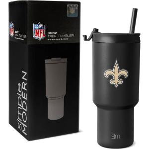 imageSimple Modern Officially Licensed NFL Detroit Lions 30 oz Tumbler with Flip Lid and Straws  Insulated Cup Stainless Steel  Gifts for Men Women  Trek Collection  Detroit LionsNew Orleans Saints