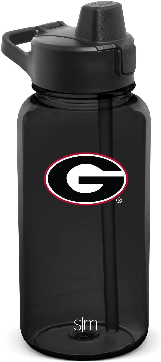 imageSimple Modern Officially Licensed Collegiate University Tritan Plastic BPAFree Water Bottle with PushButton Silicone Straw Lid  Summit Collection  32ozGeorgia Bulldogs