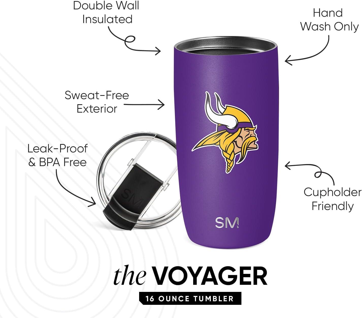 imageSimple Modern Officially Licensed NFL Pittsburgh Steelers 16oz Travel Coffee Tumbler with Flip Lid  Stainless Steel Cup  Football Gifts for Men Women  Voyager Collection  Pittsburgh SteelersMinnesota Vikings