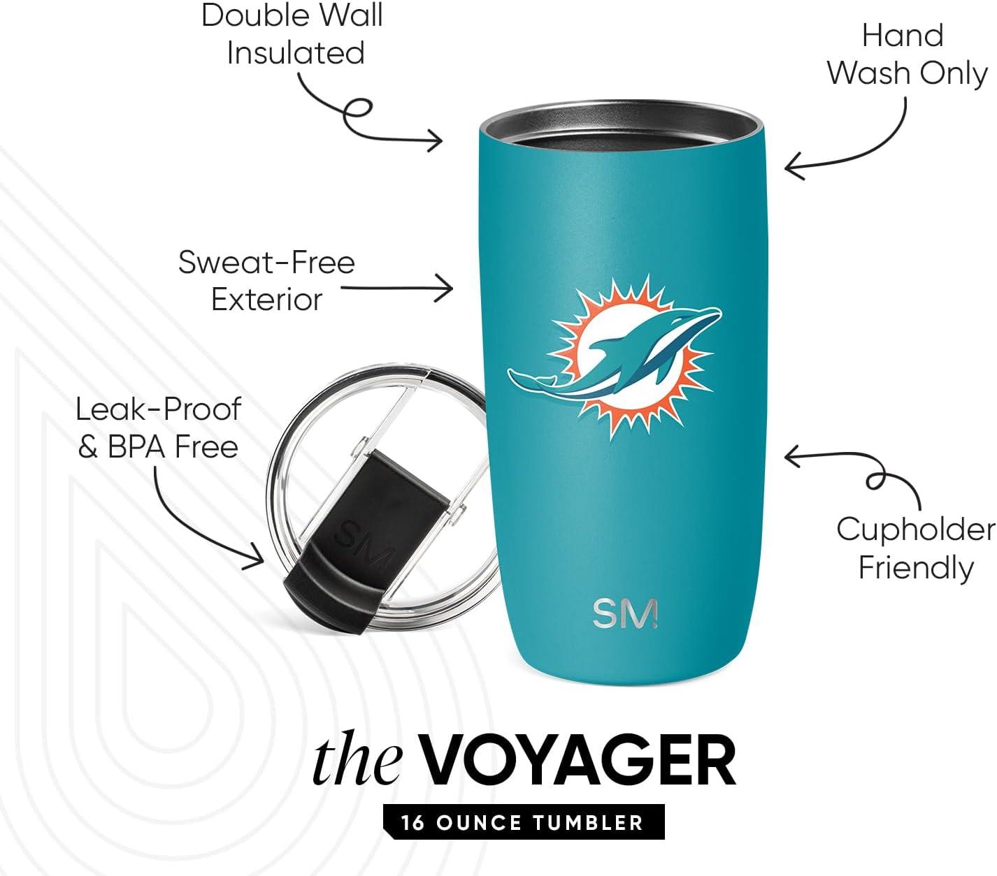 imageSimple Modern Officially Licensed NFL Pittsburgh Steelers 16oz Travel Coffee Tumbler with Flip Lid  Stainless Steel Cup  Football Gifts for Men Women  Voyager Collection  Pittsburgh SteelersMiami Dolphins