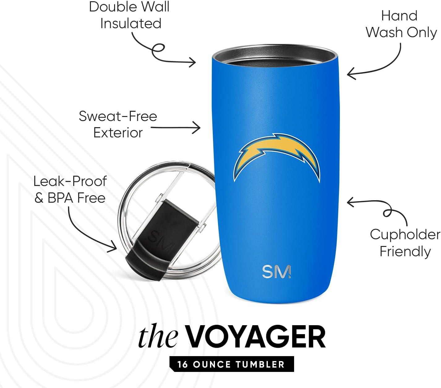 imageSimple Modern Officially Licensed NFL Pittsburgh Steelers 16oz Travel Coffee Tumbler with Flip Lid  Stainless Steel Cup  Football Gifts for Men Women  Voyager Collection  Pittsburgh SteelersLos Angeles Chargers