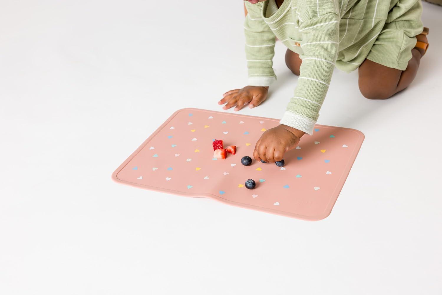 imageSimple Modern Silicone Placemat for Baby Toddlers Kids  NonSlip Baby Eating Table Food Mat for Restaurants and Dining Table  Piper Collection  Sea Glass SageBaby Shark Friends