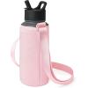imageSimple Modern Kids Water Bottle Carrier Sling with Adjustable Strap  Bottle Holder Crossbody Bag for Walking Hiking and School  Summit Collection  Solar SystemBlush