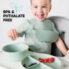 imageSimple Modern Silicon Bib Toddler food bibAlmond Birch